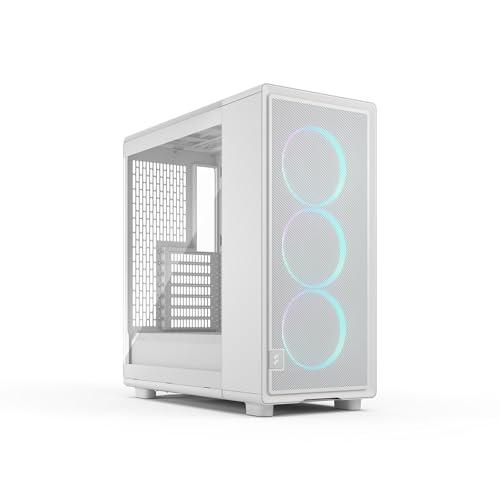 Fractal Design Epoch White RGB - Vetro temperato Clear tint- Case da Gaming - Pannello frontale in rete - Tre ventole Momentum 12 RGB incl. - Interno spazioso - Supporto ATX/mATX/ITX