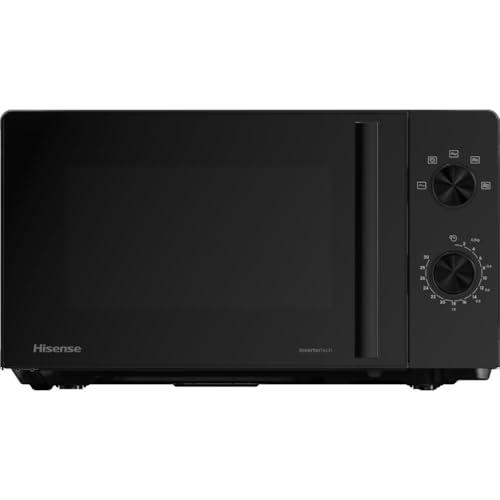 Hisense H20MOBP1HI Microonde /20 L/700 W/InverterTech/Rivestimento ceramico/Vetro Premium su misura, cottura multifase/funzione scongelamento/5 livelli di potenza/sicurezza per bambini/nero