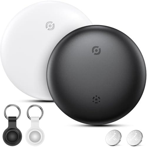 Air Tag Android or iOS, 2 pezzi Smart Tracker Tag Key Finder Compatibile con dispositivi iOS Find My/Google Find Hub, Bluetooth Key Tracker Smart Tag per chiavi, bagagli, valigie (Bianco e Nero)