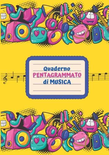 Quaderno Pentagrammato di Musica Formato A4 - 120 pagine - 12 righi per pagina: Quaderno Di Musica