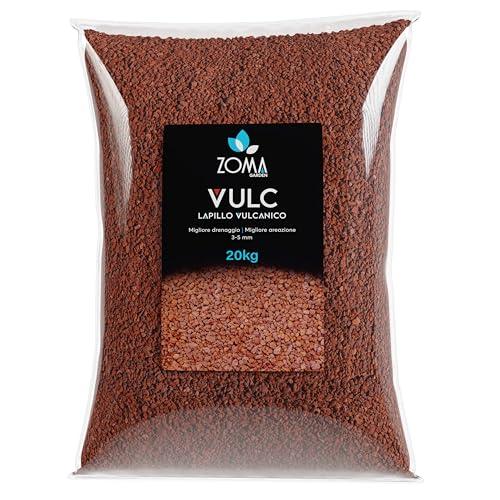 ZOMA VULC Lapillo vulcanico per piante 3/5 mm, migliora drenaggio e composizione del substrato, Ideale per bonsai, piante Grasse e giardino - Made in Italy