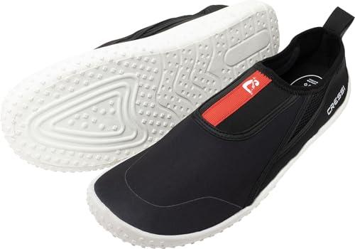 CRESSI Kiwi Shoes Black/Red White Sole 45 - Scarpa Unisex Ideale per Sport Acquatici e Passeggiate in Ambienti Umidi, al Mare e in Spiaggia, Nero/Rosso Suola Bianca, 45