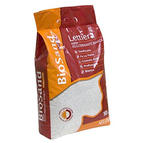 Biosand Lettiera per gatti - Super Agglomerante Bianca Profumata - 10 Litri