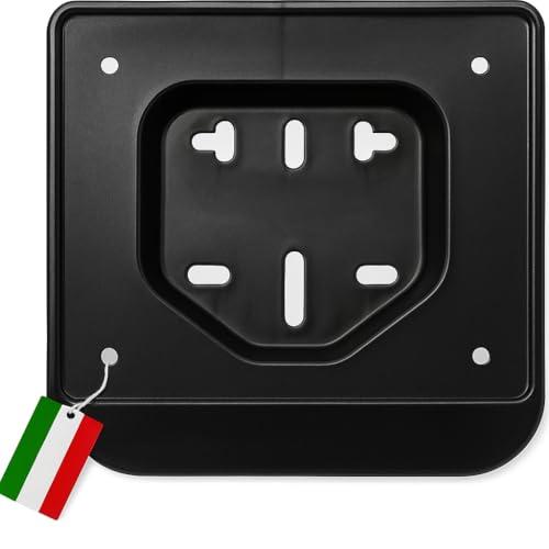 Porta Targa Universale Europeo per 50 CC GAMBC® - Porta targa Moto 50 - Portatarga motorino - Accessori Scooter 15x15,5 x targhe 14*12 + Bandella per adesivi - Plastica Alta Resistenza - Made in Italy