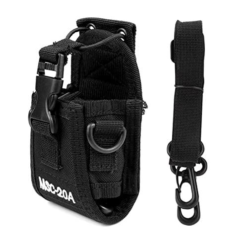 Radio walkie Talkie Fondina Walkie Talkie Pouch Case Porta Radio da Cinturone Custodie Radiocomunicazione Universale Porta Radio Custodia Borsa Radio Bidirezionale con Tracolla Regolabile MSC-20A Nero