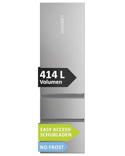 Haier HTW5620DNMG Frigorifero combinato 3D 60 Serie 5, Libera installazione, 3 porte, No Frost, Luce Led, Inox, L x P x A (mm) 595x667x2050, Classe D