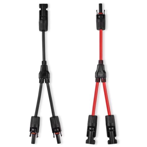 URAQT 1 Paio Connettori a Y del Pannello Solare, 6 mm² Professionale IP67 Impermeabile Solare Pannello Cavo Connettori MMF/FFM, 1 a 2 Solare Pannello Fotovoltaico Sistema Parallelo Connettore