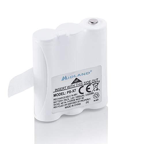 Midland - Batteria PB-X7 per Walkie Talkie XT70, Ricaricabile Ni-Mh 1000mAh, Autonomia Prolungata per Ricetrasmittenti Professionali - Accessori per Radioamatori, Installazione Facile, Tensione 3,6V