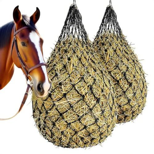 2 Reti Rete da Fieno, Rete per Fieno Cavalli Maglie Strette 5 X 5 cm, Lenta 4-5 kg di Fienos, Velocità di Alimentazione Controllata, Maglie Strette per Ridurre al Minimo gli Sprechi di Mangime