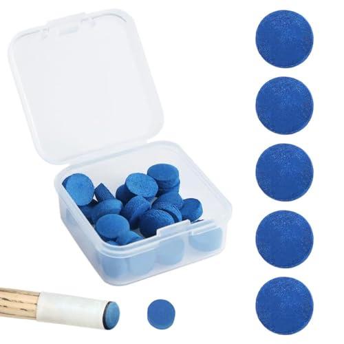 Punte per Stecca da Biliardo da 10 mm,20 PZ Punte di Ricambio con Scatola Trasparente,Ricambio Punte per Stecca da Biliardo per Stecche da Biliardo da Biliardo (Punte per Stecca Blu)