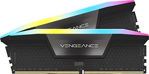 CORSAIR VENGEANCE RGB DDR5 32GB (2x16GB) DDR5 6000MHz CL30 AMD EXPO Intel XMP iCUE Memoria Compatibile per Computer - Grigio (CMH32GX5M2B6000Z30K)
