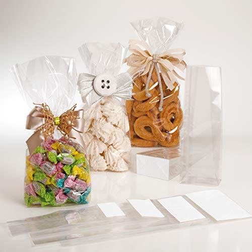 BUSTE NEUTRE FONDO QUADRO CARTA CM 8+5X28 MATERIALE PER ALIMENTI