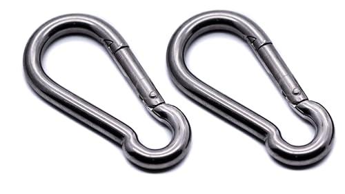Confezione da 2 – Moschettone a moschettone in acciaio inox 316 A4 di grado marino 40 mm, 50 mm, 60 mm, 70 mm, 80 mm, 100 mm, 120 mm, 140 mm (12 mm x 140 mm)