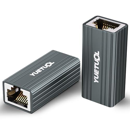 YUETUOL Connettori RJ45 10 Gigabiti, Accoppiatore Prolunga Cavo Lan 2 Pezzi, Estensore di Rete Femmina per Ethernet, Cat8, Cat7, Cat6, Cat5e, Cat5 - Grigio