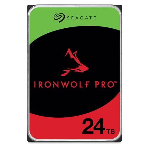 Seagate IronWolf Pro 24 TB, Unità disco interna NAS, 3.5 Inch, 7200 U/Min, CMR, 256 MB Cache, SATA 6 GB/S, incl. 3 Anni Rescue Service, Modellno.: ST24000NT002