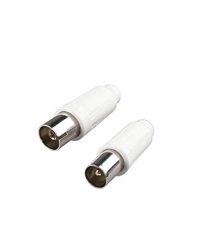 Poly Pool PP0595 Spina e Presa Mobile TV Con Uscita Cavo Assiale Passo ø 9,5 MM Bianca