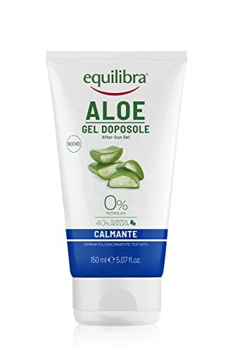 equilibra Solari, Aloe Gel Doposole Calmante, Per Idratare, Lenire e Riequilibrare la Pelle Arrossata dal Sole, con Succo di Cetriolo per un Effetto Freschezza e Idratazione, 150 ml