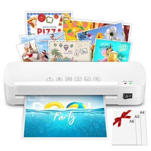NAHKZNY Plastificatrice A4 Laminatrice a Caldo per Formato A4 A5 A6 Plastificatore Macchina Laminazione Velocità 260 mm/min con 15 Sacchetti di Plastificazione per Ufficio Casa Scuola Documenti Foto