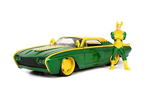 Jada Toys Marvel LokiFord Thunderbird 1:24 Muscle Car con figura