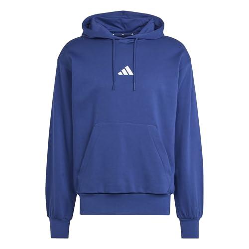 adidas Uomo Essentials FEELCOZY Fleece Hoodie, Dark Blue/White, L