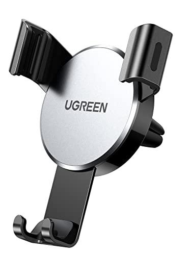 UGREEN Supporto Telefono Auto Gravità in Alluminio, Porta Cellulare Macchina per Bocchette d'Aria, Compatibile con iPhone 17 Pro Max Air/16/15/14; Galaxy S25/S24; google pixel 10/9/8, Grigio