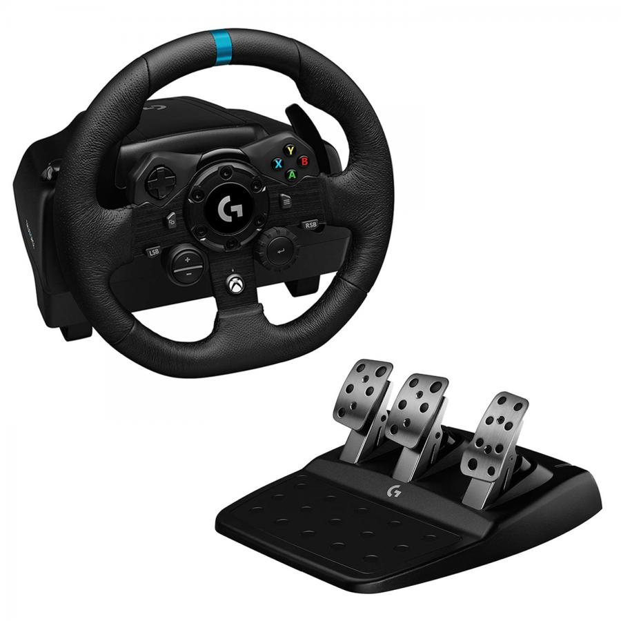 Logitech G923 Volante da Corsa e Pedali per Xbox One e PC, Presa Inglese - Nero