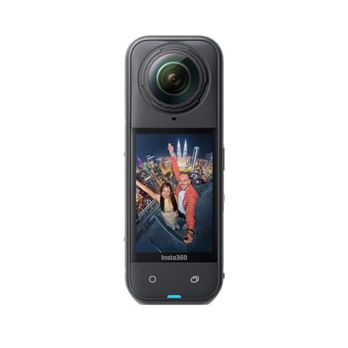 Insta360 X5 -Camera Impermeabile 8K 360º, Superba in Bassa Luce, Selfie Stick Invisibile, Obiettivi Sostituibili, Autonomia 3 ore, Cover Antivento, Stabilizzazione, Design con triplo Chip IA