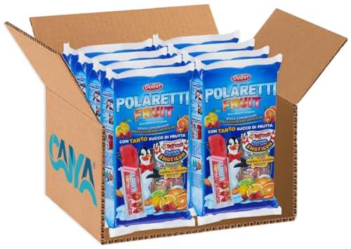 8X Fruit BLU con 10 Ghiaccioli al gusto di Frutta Assortita: Arancia, Fragola, Amarena e Limone per polaretti 420ml