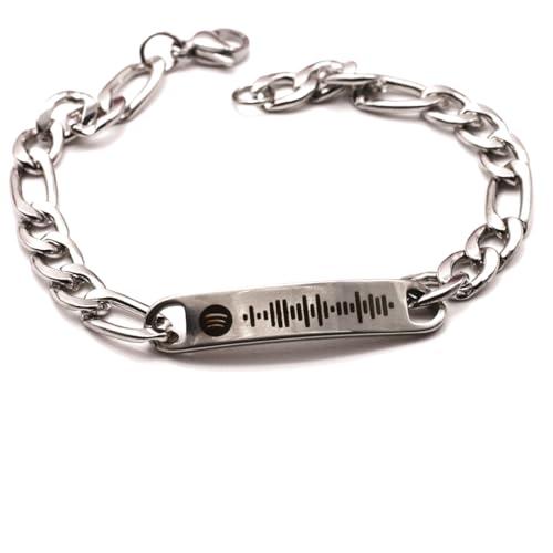 Bracciale Spotify - Bracciale dedica Spotify - Braccialetto musica - Bracciale con Codice Spotify in Acciaio Inossidabile