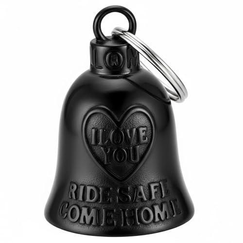 MOCY BELL - Campanellino da moto nero I Love You Ride Safe Come Home - MocyBell