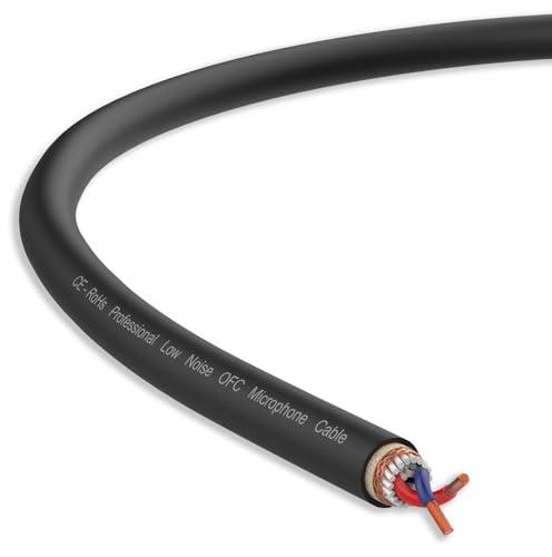Audibax Silver BSM100 Nero - Avvolgicavo Microfonico Bilanciato - Lunghezza 100 Metri - Filo Intrecciato e Magliato - Copertura in PVC Flessibile e Resistente - Colore Nero