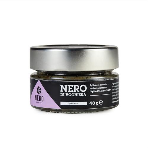 NERO FERMENTO NV Aglio Nero spicchiato prodotto con Aglio di Voghiera D.O.P. 40 g, Made in Italy, Senza Conservanti, Ricco di Antiossidanti, Ideale da usare a crudo su insalate, paste fredde