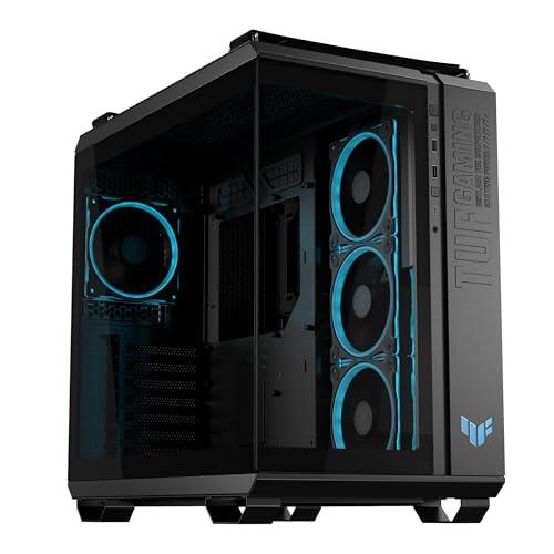 ASUS TUF GAMING GT502 HORIZON TG ARGB BLACK,Chassis a Doppia Camera con Design Panoramico e Pannello in Vetro, 4 Ventole ARGB Preinstallate, Porta USB-C ad Alta Velocità,Montabile senza Attrezzi, Nero
