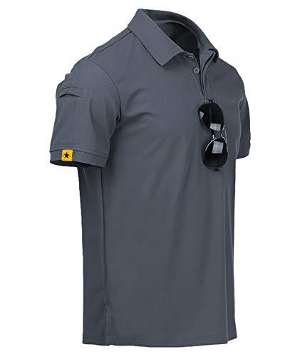 JACKETOWN Polo Shirt Uomo Manica Corta Asciugatura Rapida Traspirante Tennis Polo Shirt Camicie Estate per Uomo Button Front T-Shirts Sport Shirt Basic Regular Fit Golf Shirt