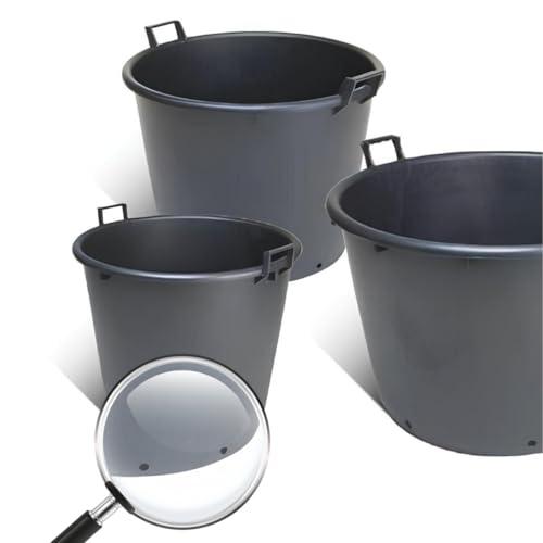 Mastello in plastica nero con manici e fori mastellone tino tinozza giardino Capacità 90 Litri Vivaio di Castelletto