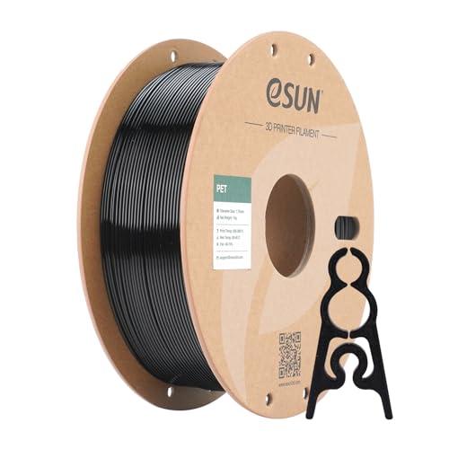 eSUN filamento PET 1,75 mm, filamento PET ad alta tenacità, bobina da 1 kg (2,2 libbre) filamento di stampa 3D per stampanti 3D (Nero, 1KG)