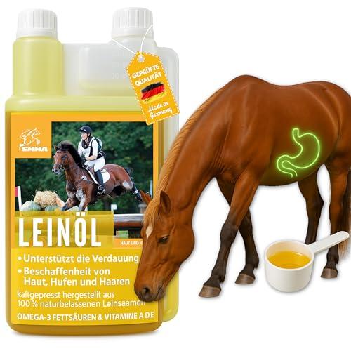 Olio di semi di lino Cavalli Cani Gatti I Olio di Barf Olio Omega 3 I 3 6 Acidi grassi I Spremuto a freddo 100% Manto lucido Pelle Digestione Cambio di pelo Olio di semi di lino Cani Cavalli Gatti 1L