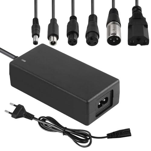 Gobesty Caricatore Monopattino Elettrico, 42V 2A Caricabatteria per Scooter Elettrico con 6 Connettori per Xiaomi Scooter,36V Hoverboard,Bici Equilibrata,Drifting Board