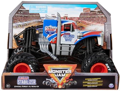 MONSTER JAM, veicolo Monster Truck ufficiale Lucas Stabilizer, veicolo die-cast da collezione, in scala 1:24, giocattoli per bambini e bambine dai 3 anni in su