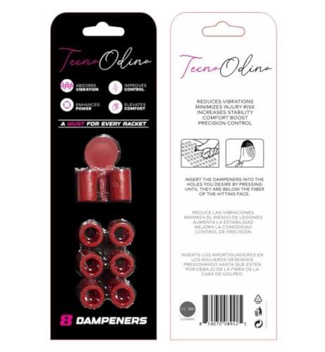 TecnoOdino Padel Dampeners antivibrazione, Easy Vibes, variare Il bilanciamento della Racchetta, Personalizzazione Racchetta, smorzatore di Vibrazioni, 0,7 Grammi - 8 pz (Rosso)
