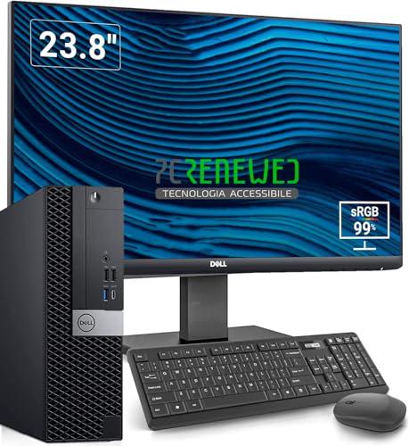 PcRenewed PC Desktop Fisso completo Intel I7 6700 Potente | 32 GB Ram |SSD M.2 512GB + HDD 500GB | HDMI Windows 11 Pro |office 2021| Monitor DELL 24| WIFI (Ricon (PC + DELL 24)