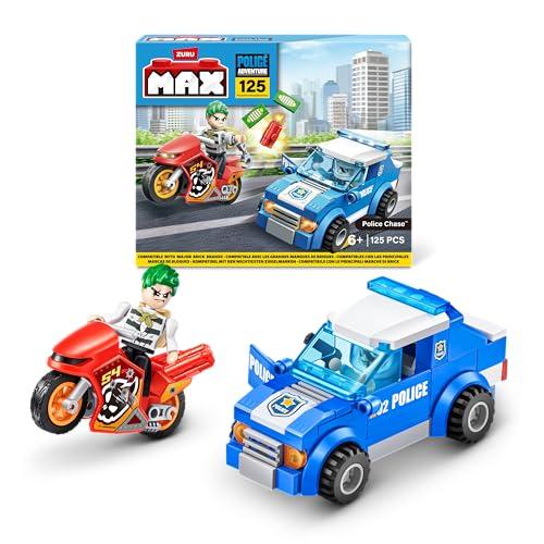 Set giocattolo a sorpresa Inseguimento della polizia MAX Adventure, 125 pezzi, con mattoncini da costruzione adatti a bambini dai 5 anni in su per creare veicoli e molto altro