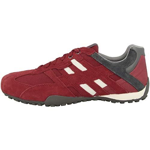 Geox Uomo Snake K, Sneakers Uomo, Rosso Grigio Red Grey, 47 EU