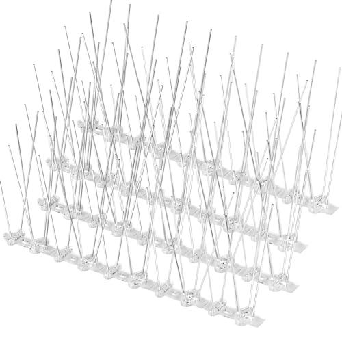 KREMORV Dissuasori per Piccioni Spuntoni Uccelli con 25 cm Base di plastica Spuntoni per Piccioni per Piccoli uccelli piccioni, corvi e picchi, per Balcone Tetto Finestre