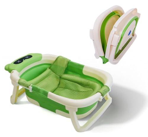 NOT JUST A BOX - Vaschetta Bagnetto Pieghevole Neonato, Indicatore di Temperatura, Foro di Drenaggio, Cuscino Antiscivolo, per bambini fino a 24 mesi