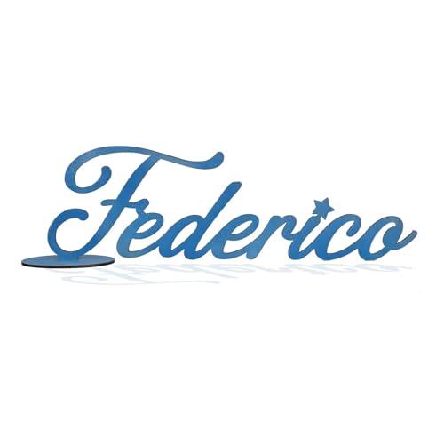 Scritta in Legno Personalizzata | Nome Inciso al Laser | Topper o Targa per Tavolo Torta, Gadget o Decorazione, (25, Personalizza)