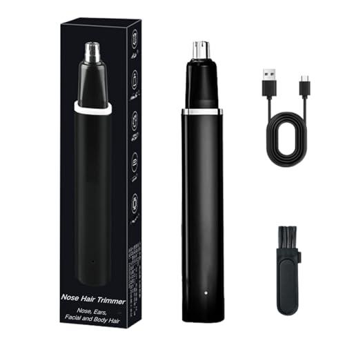 Taglia Peli Naso e Orecchie, Rasoio Orecchie Nose per Uomini e Donne, Pulizia Professionale, 2-in-1 Tagliapeli per Naso Ricaricabile USB, IPX7, Ideale per Viaggi & Casa (Nero)