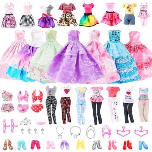 Vicloon Vestiti e Accessori per Bambole Dolls, Set di Vestiti per Bambole 32 Pezzi Inclusi Gonna, Borsa, Scarpe, Accessori, Regalo di Compleanno per Ragazza, Consegna Casuale (Non Include Bambola)