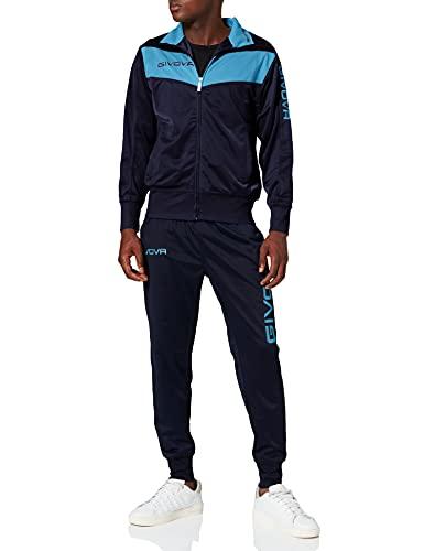 Givova TR018, Tuta Visa Unisex – Adulto, Blu/Turchese, L