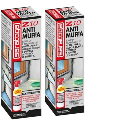 Saratoga mufficida antimuffa spray Z10 contro muffe alghe muschi licheni 1000ml Pezzi 2 x 1 lt